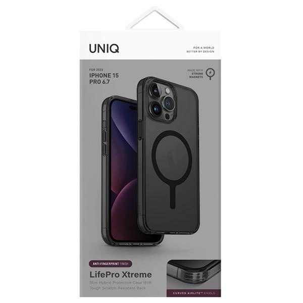 Uniq LifePro Xtreme Magclick Charging case for iPhone 15 Pro Max - blackeng