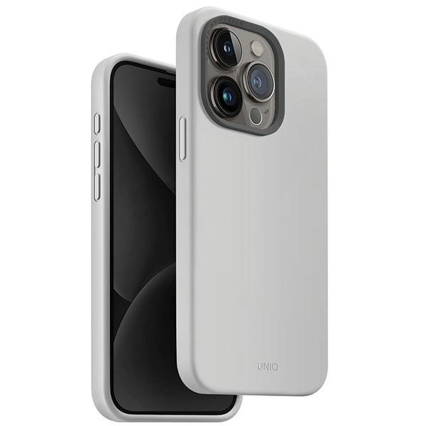 Uniq Lino Hue Magclick Charging case for iPhone 15 Pro - light grayeng
