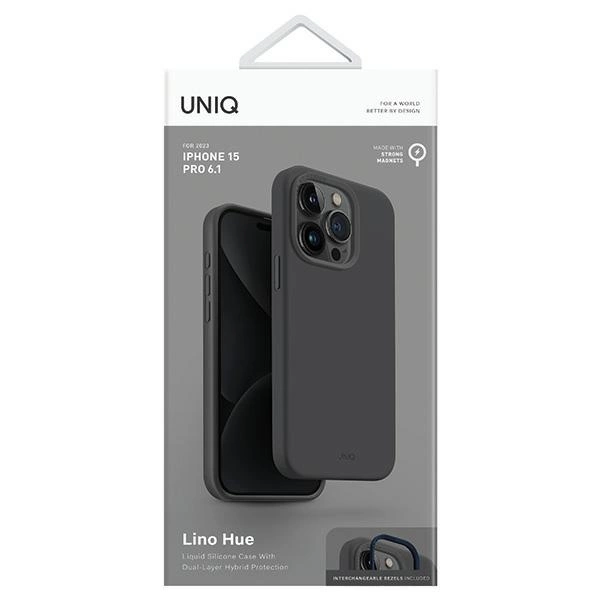 Uniq Lino Hue Magclick Charging case for iPhone 15 Pro - grayeng