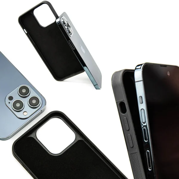 Bewood Unique Turquoise Wood and Resin Case for iPhone 15 Pro Max - Turquoise and Blackeng