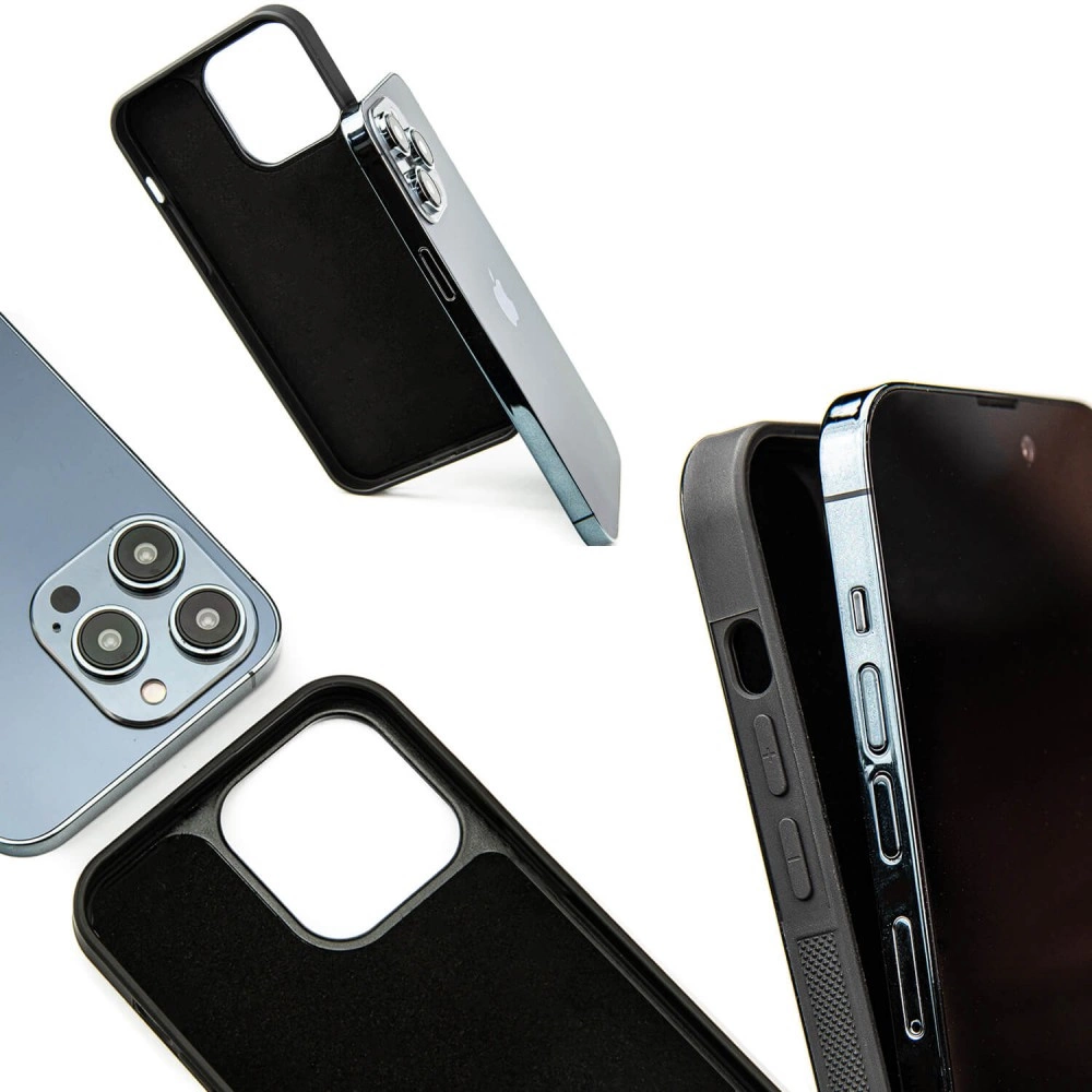 Bewood Unique Turquoise Wood and Resin Case for iPhone 15 Pro Max - Turquoise and Blackeng