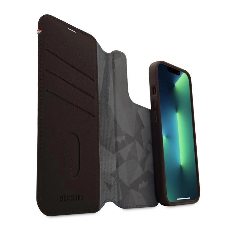 154296_3 Decoded Detachable Wallet Case Leather with MagSafe with Flip for iPhone 14 Pro - Browneng