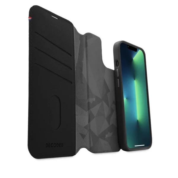 Decoded Detachable Wallet Case Leather with MagSafe with Flip for iPhone 14 Plus - Blackeng
