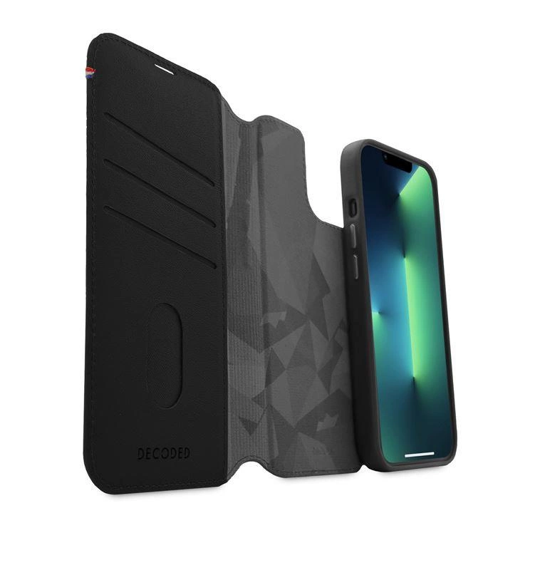 Decoded Detachable Wallet Case Leather with MagSafe with Flip for iPhone 14 Plus - Blackeng