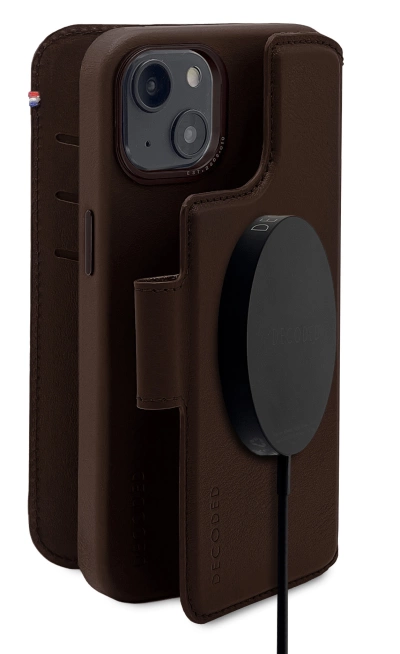 Decoded Detachable Wallet Case Leather with MagSafe with Flip for iPhone 14 Plus - Browneng