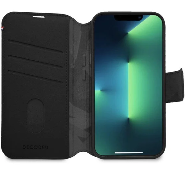 Decoded Detachable Wallet Case Leather with MagSafe with Flip for iPhone 14 Pro Max - Blackeng