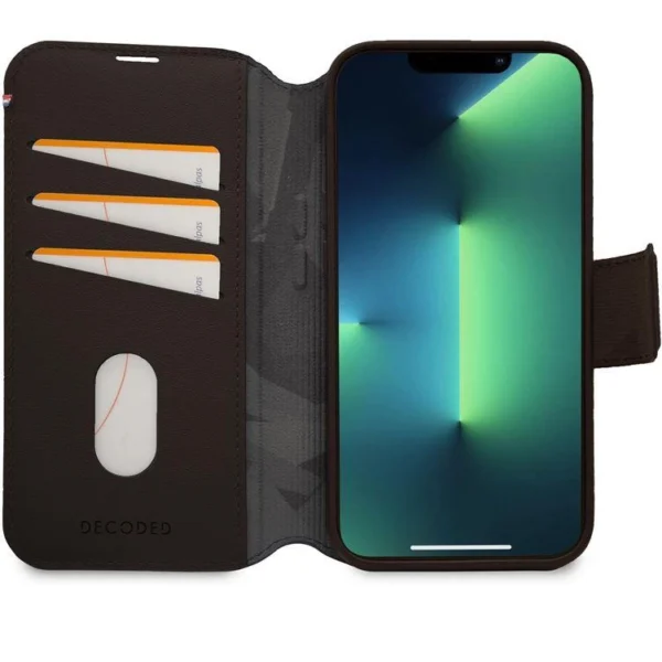 Decoded Detachable Wallet Case Leather with MagSafe with Flip for iPhone 14 Pro Max - Browneng