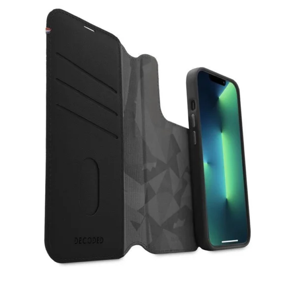 Decoded Detachable Wallet Case Leather with MagSafe with Flip for iPhone 14 Pro - Blackeng