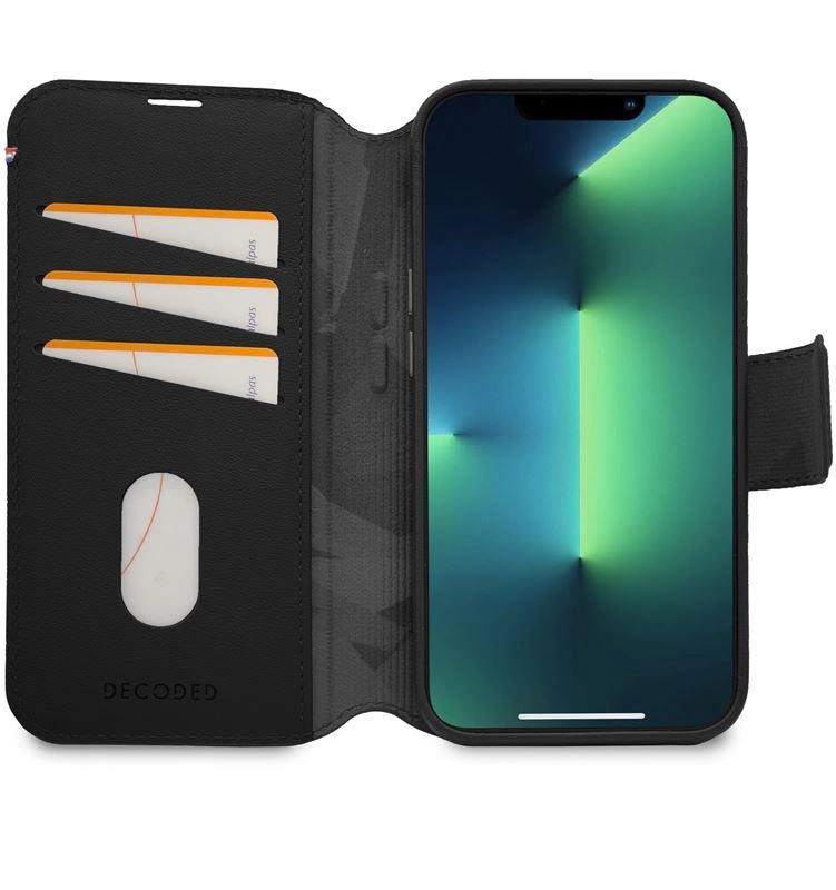 154304_4 Decoded Detachable Wallet Case Leather with MagSafe with Flip for iPhone 14 Pro - Blackeng