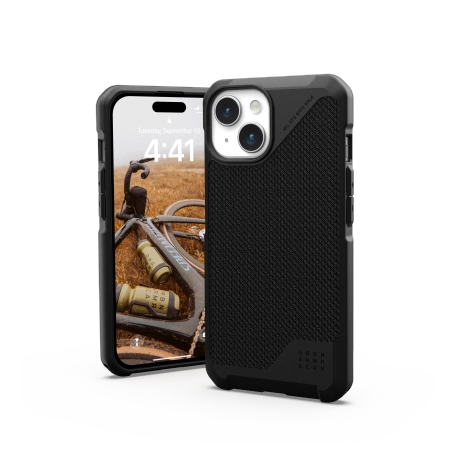 UAG Metropolis LT MagSafe case for iPhone 15 - black kevlareng