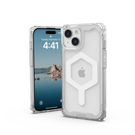 UAG Plyo MagSafe case for iPhone 15 - transparent and whiteeng