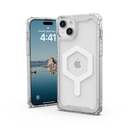 154491_2 UAG Plyo MagSafe case for iPhone 15 Plus - transparent and whiteeng
