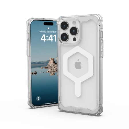UAG Plyo MagSafe case for iPhone 15 Pro Max - transparent and whiteeng