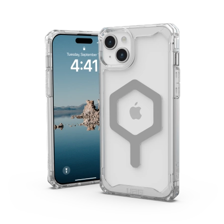 154494_2 UAG Plyo MagSafe case for iPhone 15 Plus - transparent and silvereng