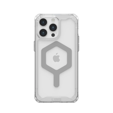 154495_1 UAG Plyo MagSafe case for iPhone 15 Pro Max - transparent and silvereng