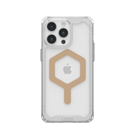 154496_1 UAG Plyo MagSafe case for iPhone 15 Pro Max - transparent and goldeng
