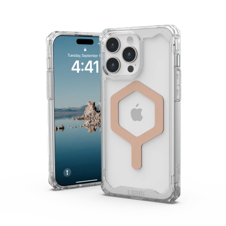 154497_2 UAG Plyo MagSafe case for iPhone 15 Pro Max - transparent and pearleng