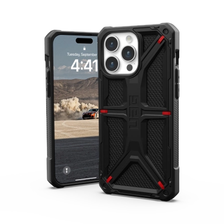 154514_2 UAG Monarch case for iPhone 15 Pro Max - black kevlareng