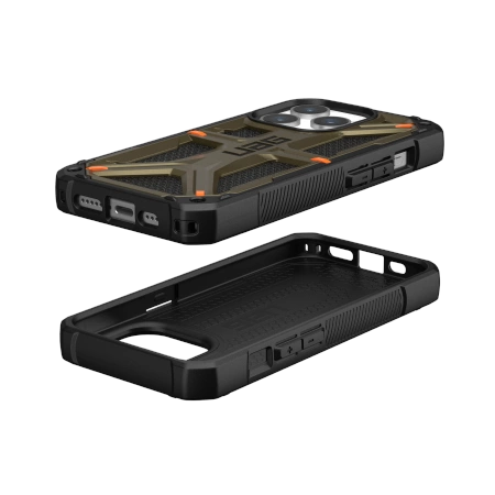 154515_3 UAG Monarch case for iPhone 15 Pro - green kevlareng