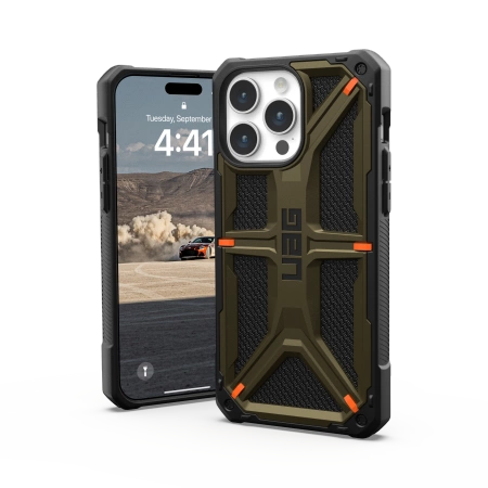 UAG Monarch case for iPhone 15 Pro Max - green kevlareng