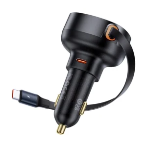 Baseus Enjoyment Pro USB-C (female) / USB-C (male) 60W car charger - blackeng