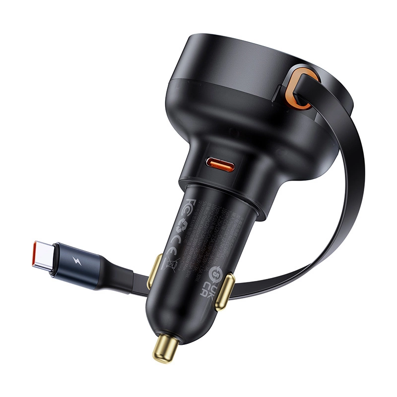 Baseus Enjoyment Pro USB-C (female) / USB-C (male) 60W car charger - blackeng