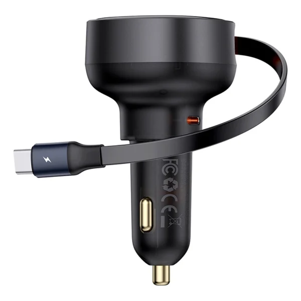 Baseus Enjoyment Pro USB-C (female) / USB-C (male) 60W car charger - blackeng