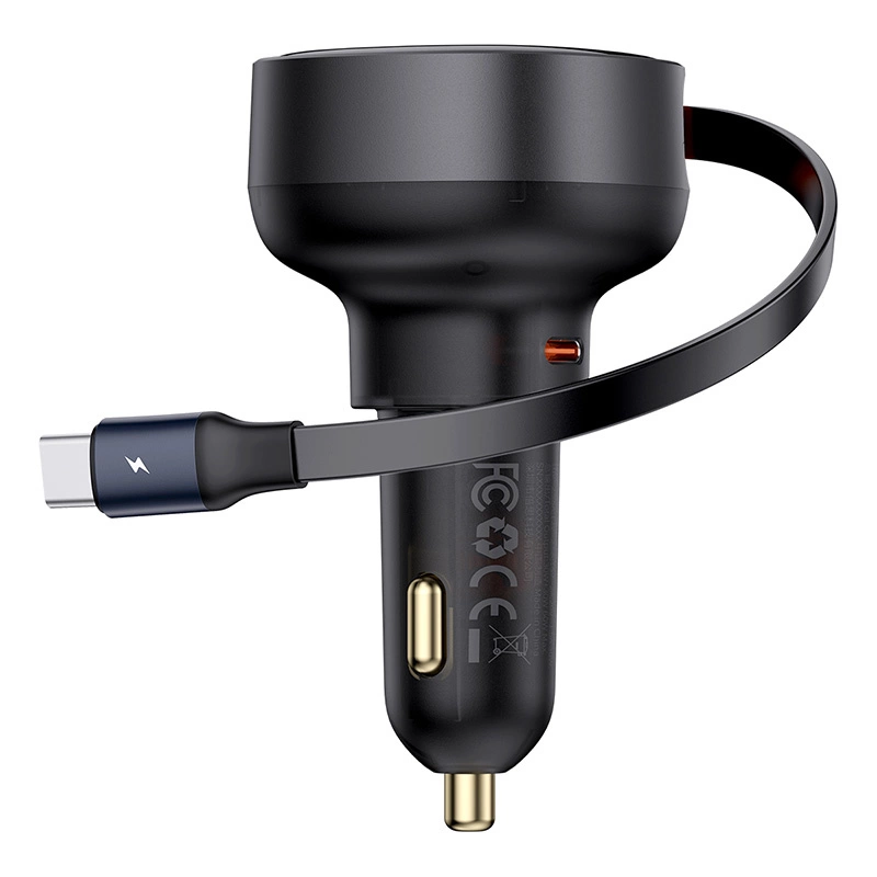 Baseus Enjoyment Pro USB-C (female) / USB-C (male) 60W car charger - blackeng
