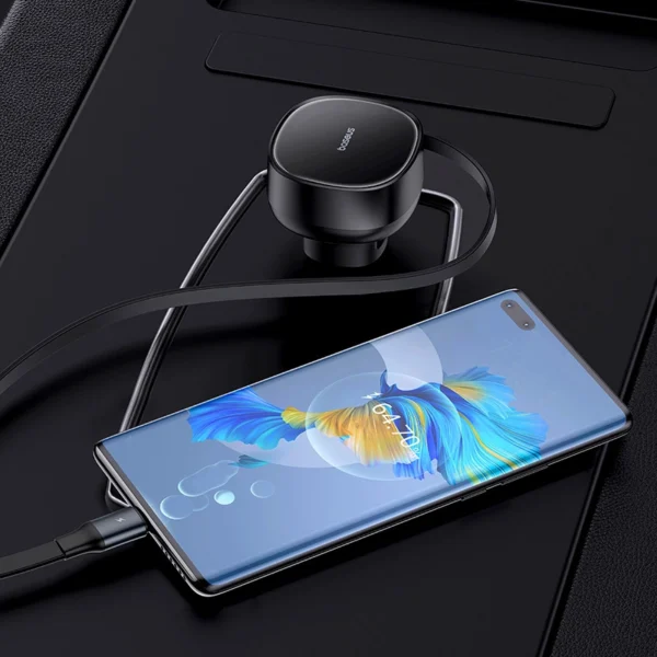Baseus Enjoyment Pro USB-C (female) / USB-C (male) 60W car charger - blackeng