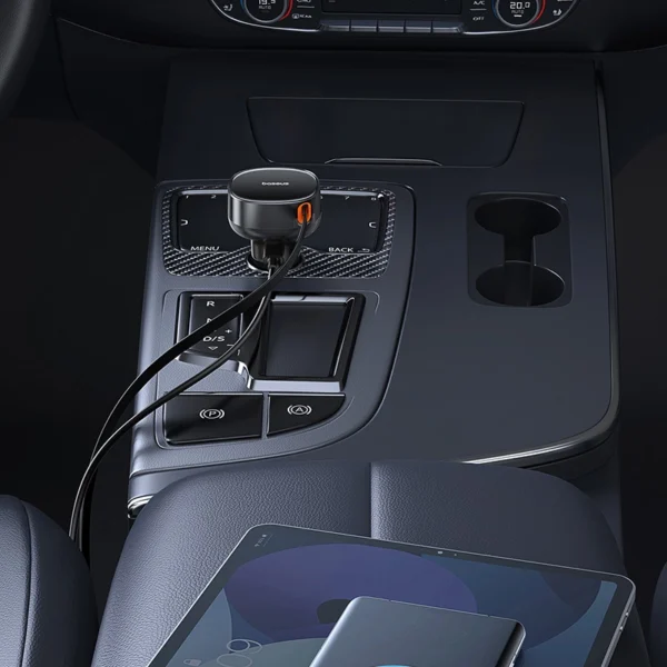 Baseus Enjoyment Pro USB-C (female) / USB-C (male) 60W car charger - blackeng