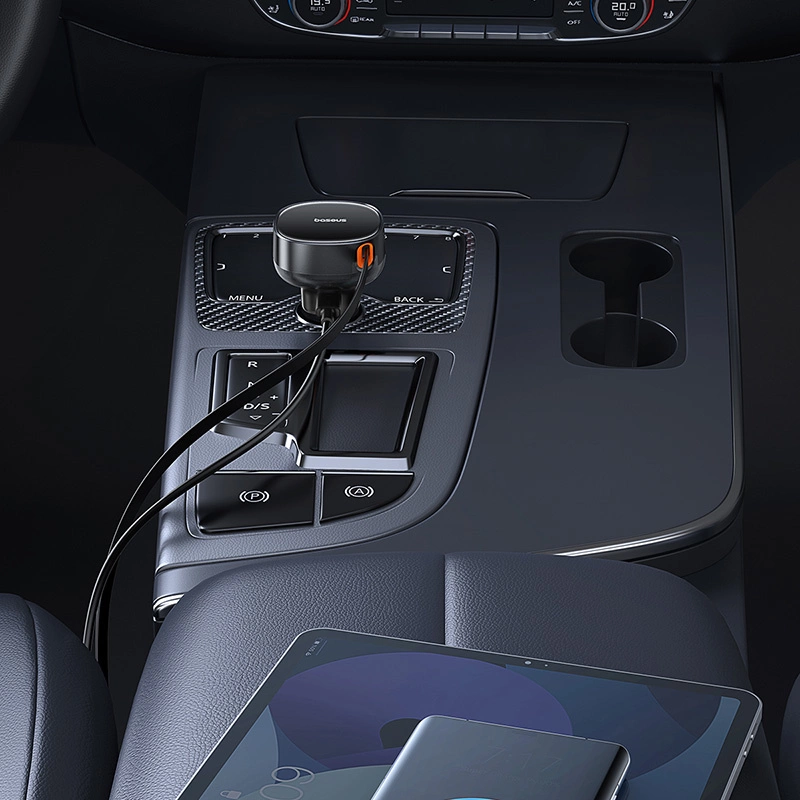 Baseus Enjoyment Pro USB-C (female) / USB-C (male) 60W car charger - blackeng