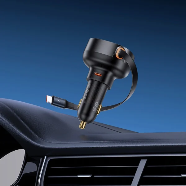 Baseus Enjoyment Pro USB-C (female) / USB-C (male) 60W car charger - blackeng