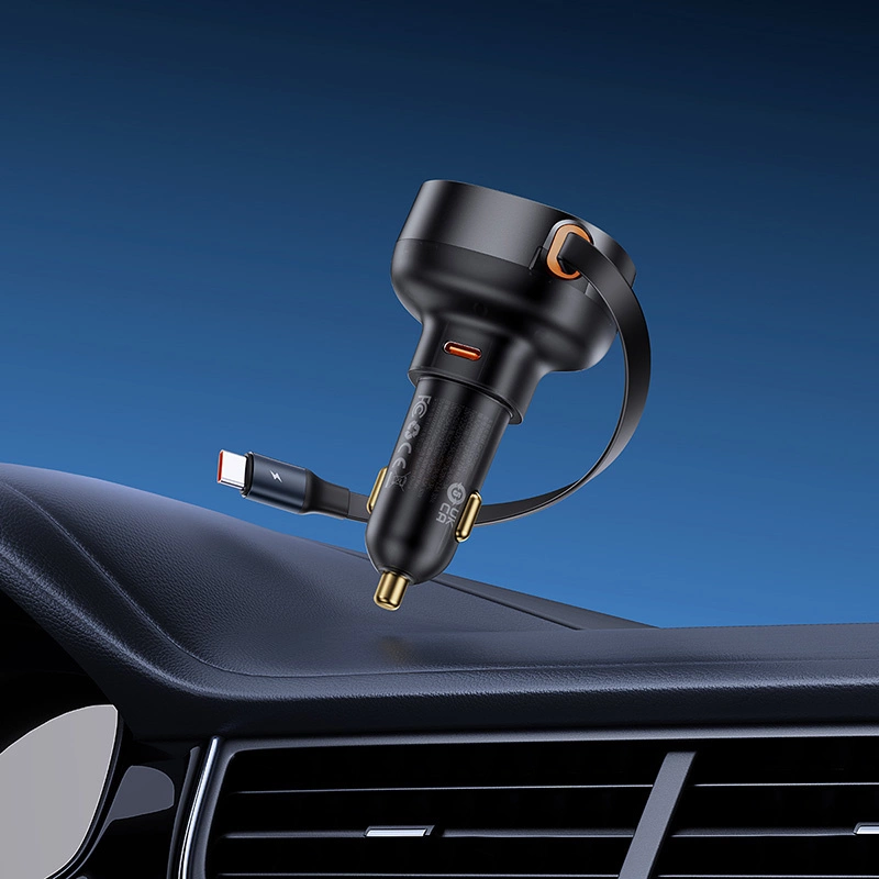 Baseus Enjoyment Pro USB-C (female) / USB-C (male) 60W car charger - blackeng