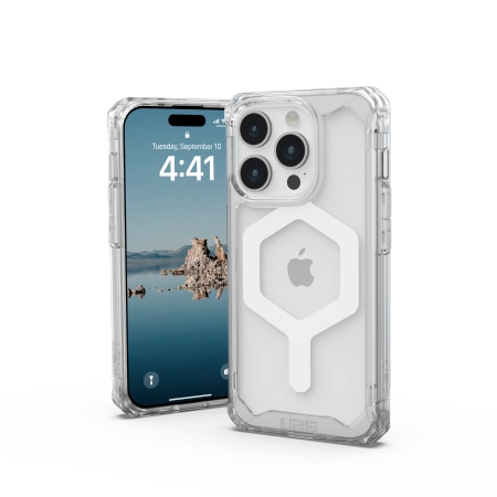 154612_2 UAG Plyo MagSafe case for iPhone 15 Pro - transparent and whiteeng