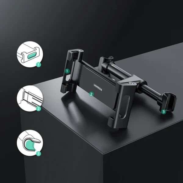 Ugreen car headrest smartphone/tablet holder black (LP160)eng