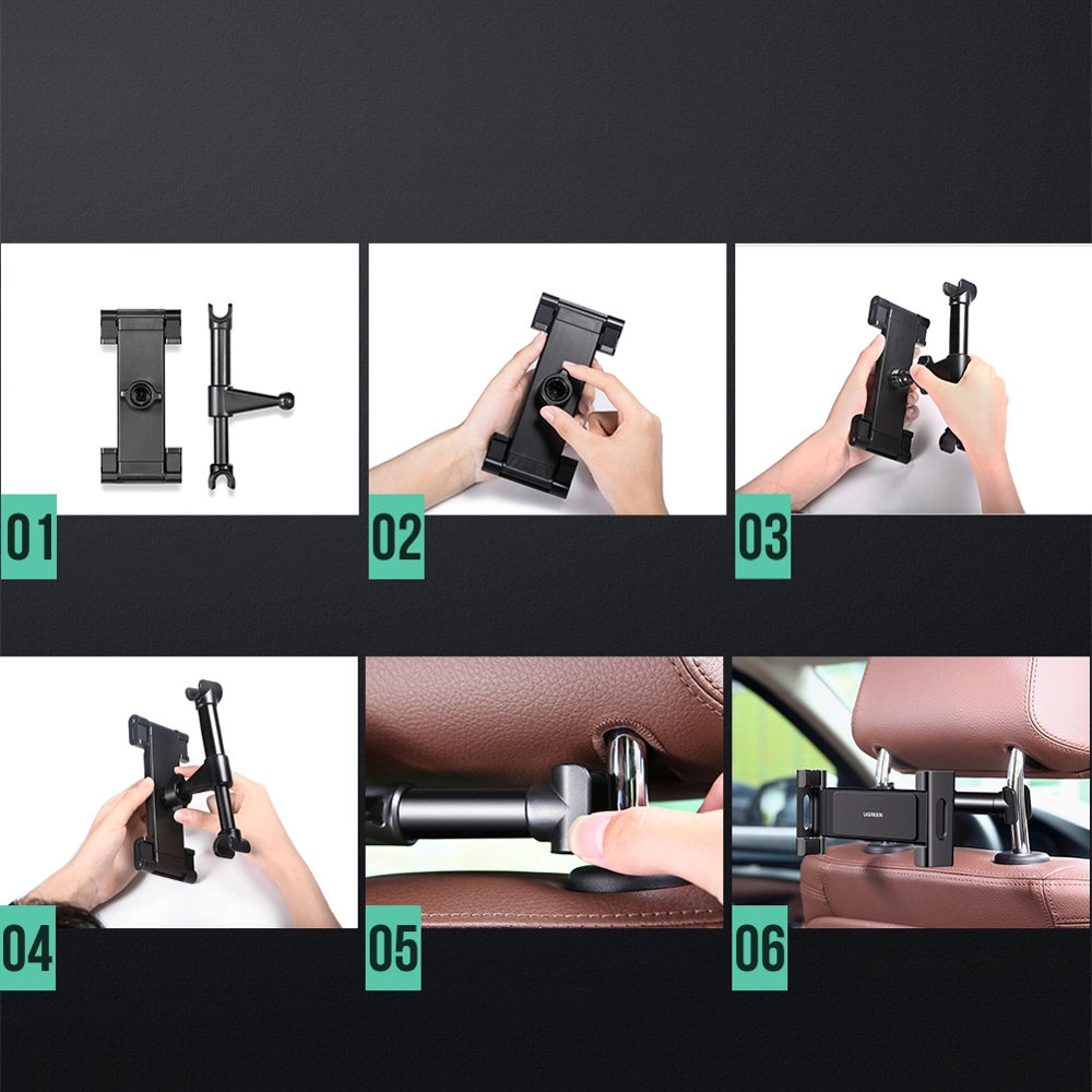 Ugreen car headrest smartphone/tablet holder black (LP160)eng