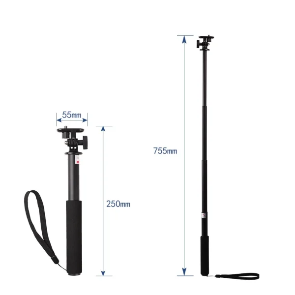 Selfie stick with camera holder - blackeng