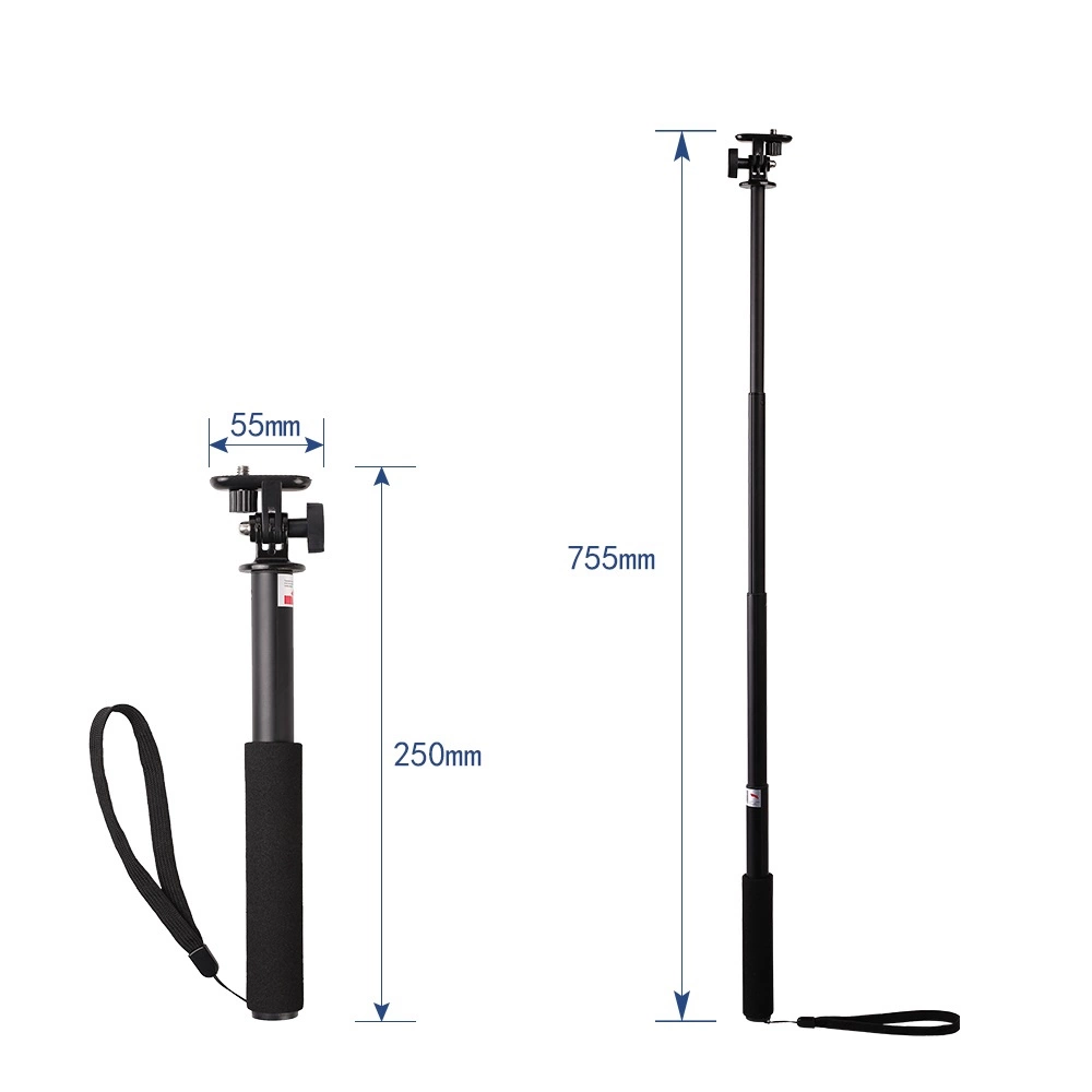 Selfie stick with camera holder - blackeng