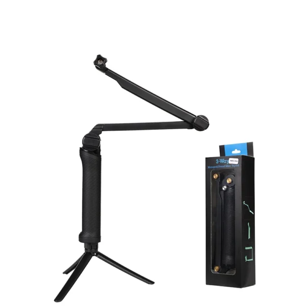 3 in 1 Monopod Tripod with Selfie Stick for GoPro - Blackeng