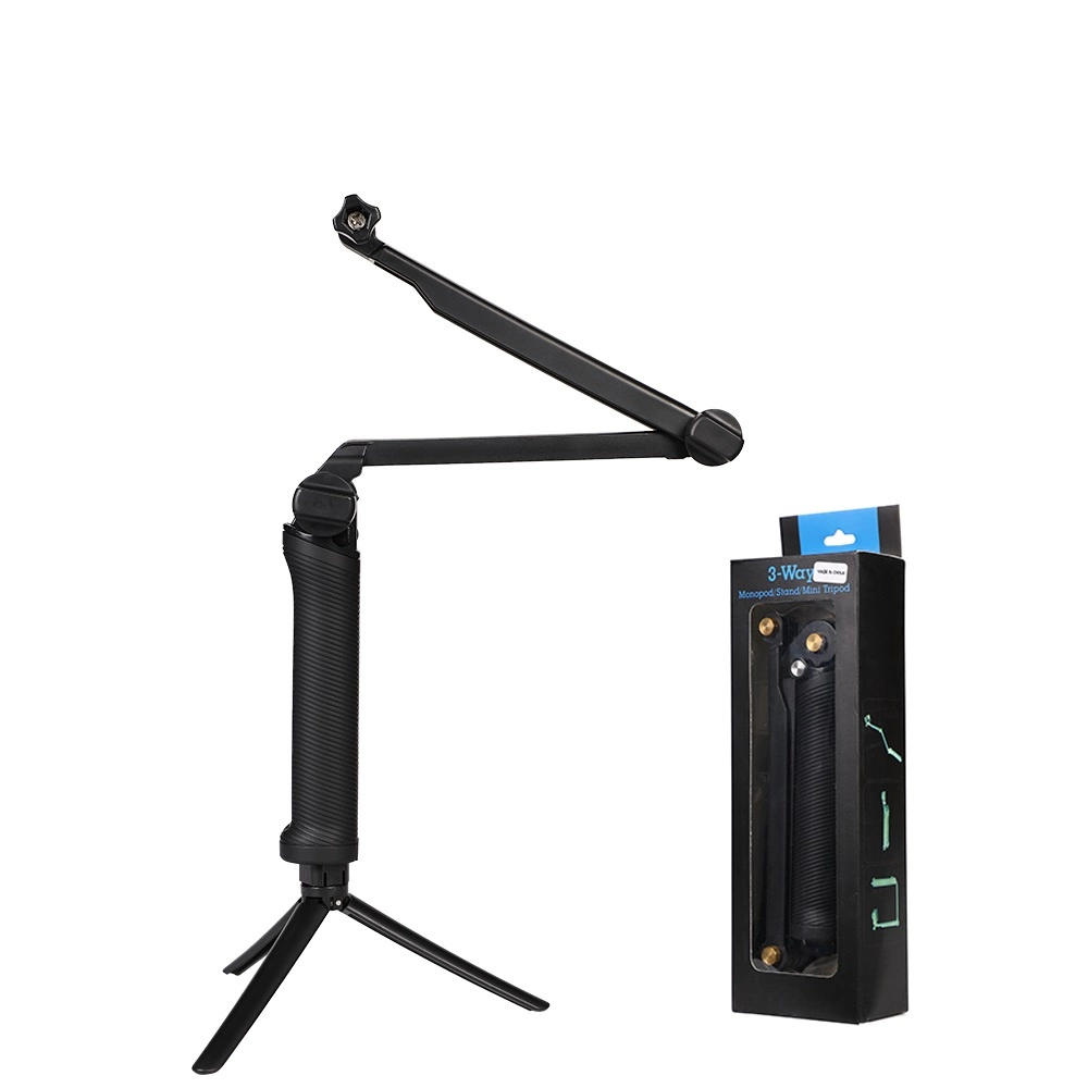 3 in 1 Monopod Tripod with Selfie Stick for GoPro - Blackeng