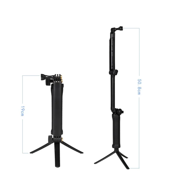 3 in 1 Monopod Tripod with Selfie Stick for GoPro - Blackeng