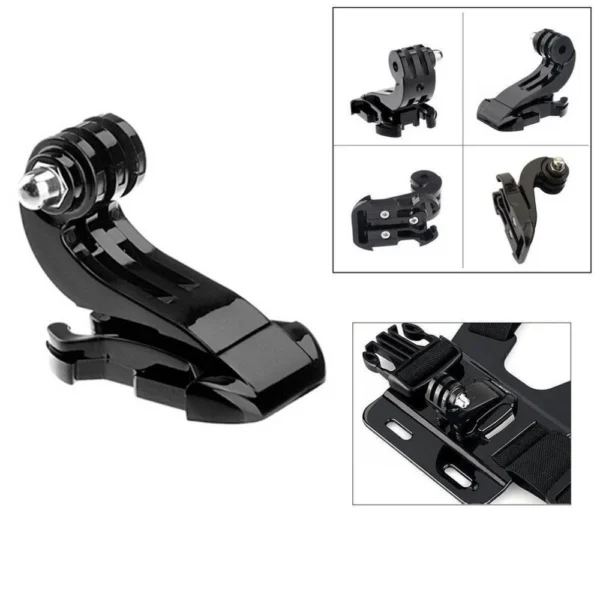 Adjustable harness for a sports camera with a rotating tripod and a phone standeng