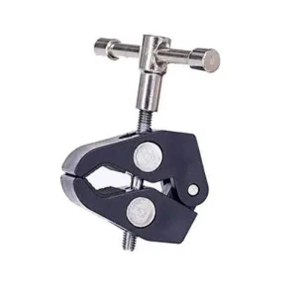 Clamping bracket for mounting accessories with 1/4 and 3/8 inch screweng