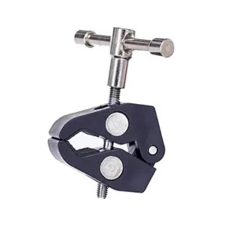 Clamping bracket for mounting accessories with 1/4 and 3/8 inch screweng