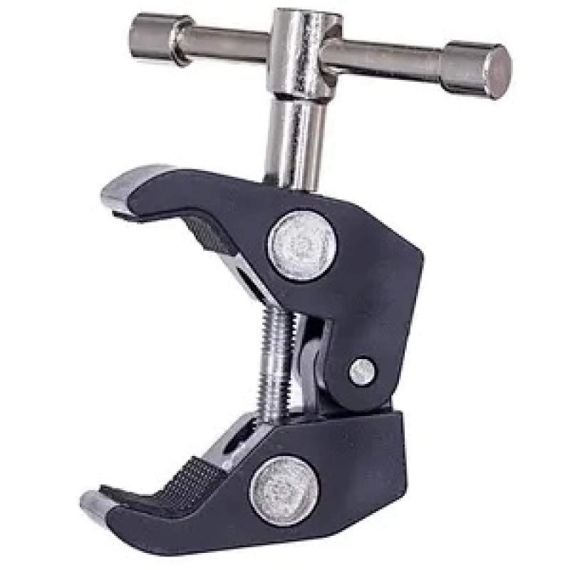 Clamping bracket for mounting accessories with 1/4 and 3/8 inch screweng