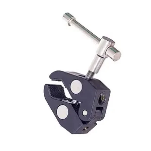 Clamping bracket for mounting accessories with 1/4 and 3/8 inch screweng