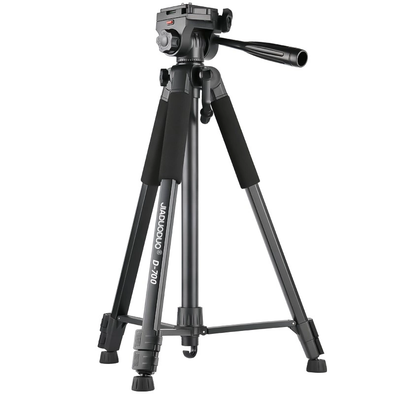 Aluminum photographic tripod with adjustable base - grayeng