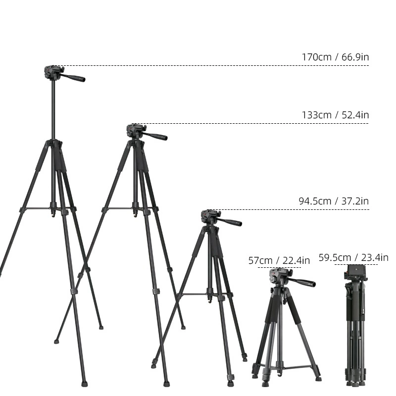 Aluminum photographic tripod with adjustable base - grayeng