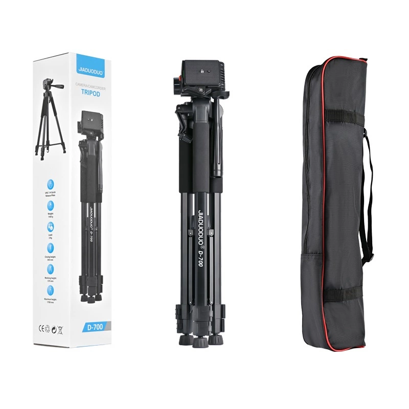 Aluminum photographic tripod with adjustable base - grayeng