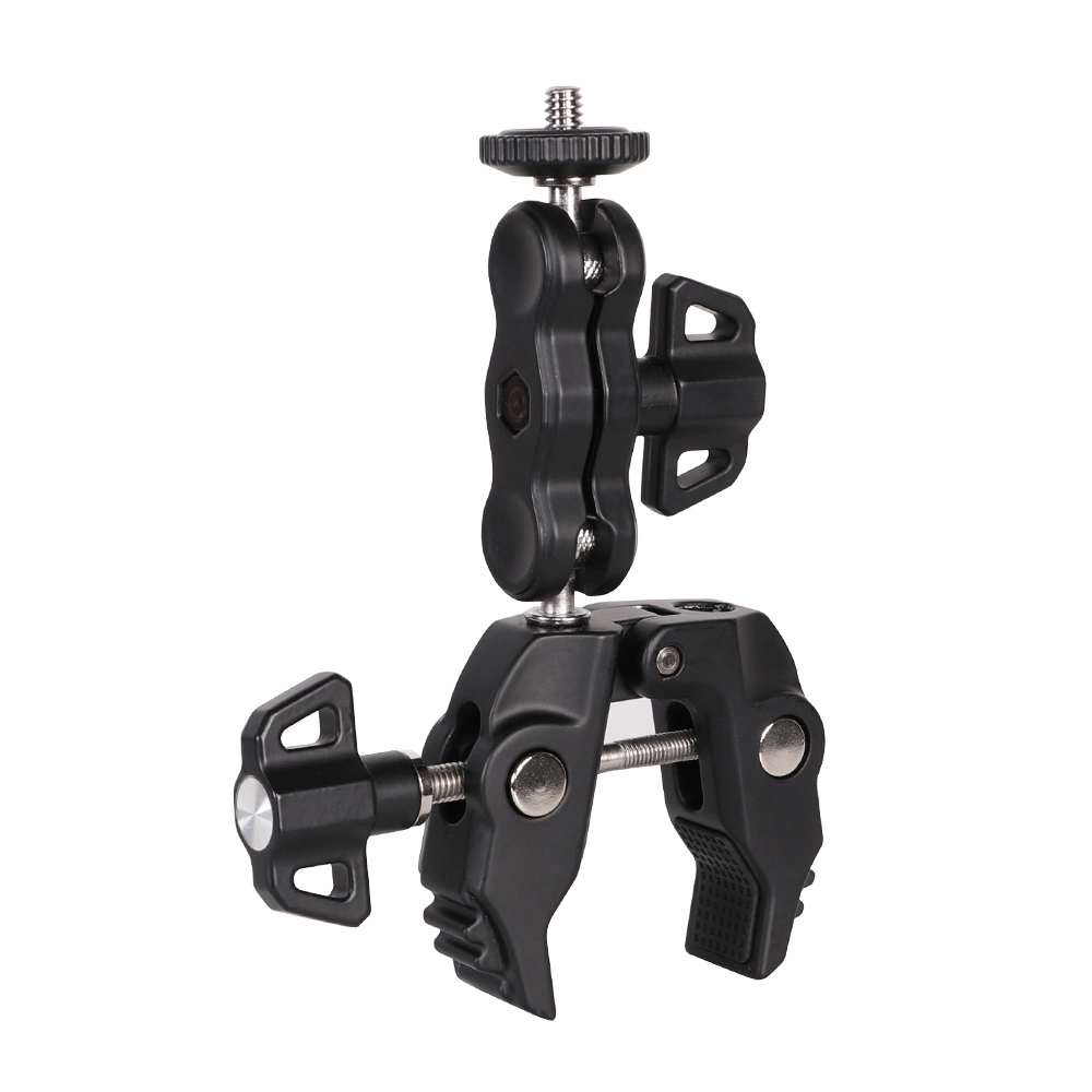Phone and sports camera holder with clampeng